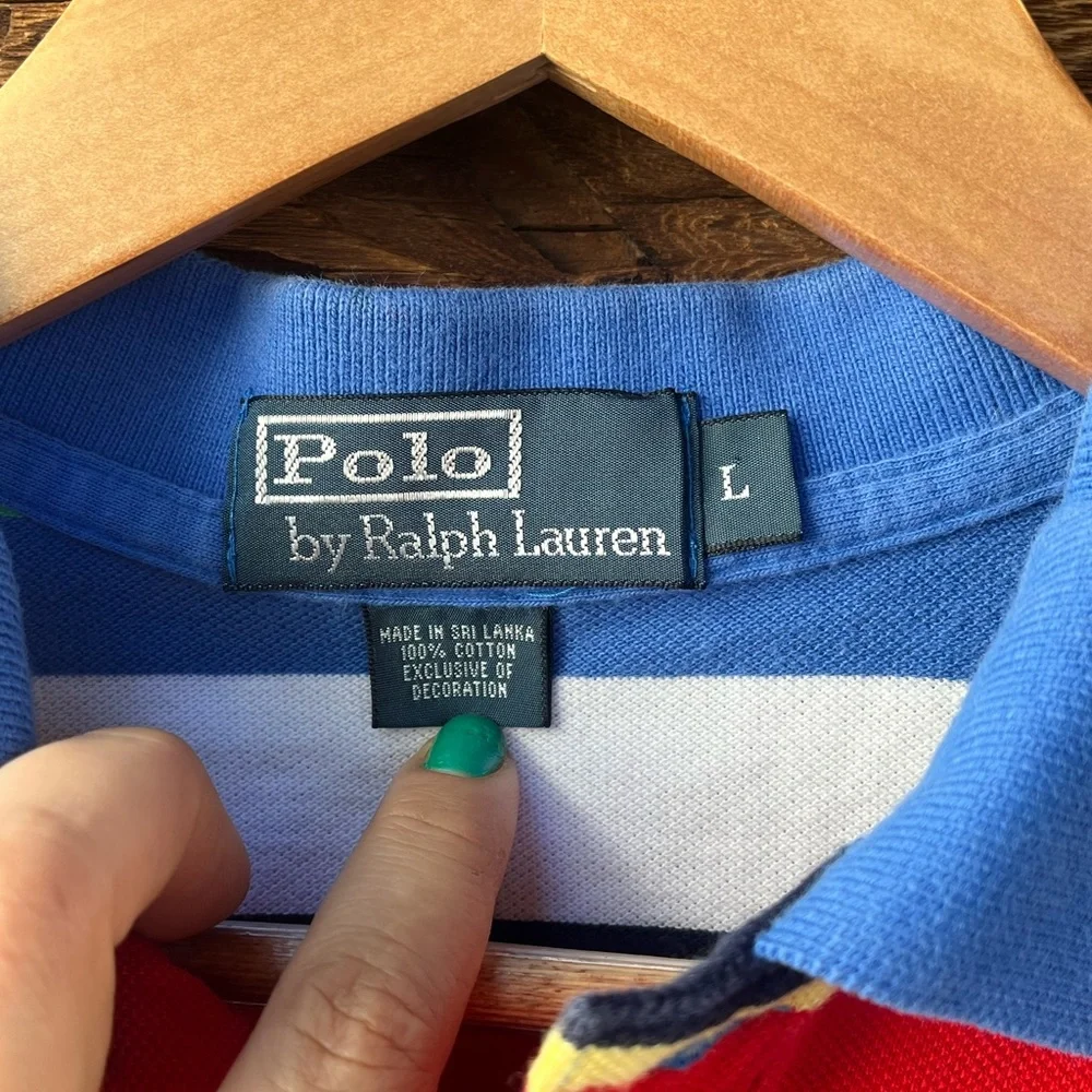 POLO BY RALPH LAUREN | Multicolor Striped Polo Shirt L
